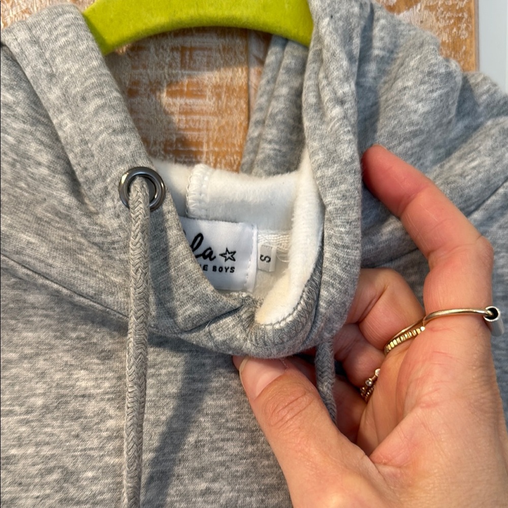 Women’s Gray Hoodie with Rainbow Sequin Design - Picture 5 of 8
